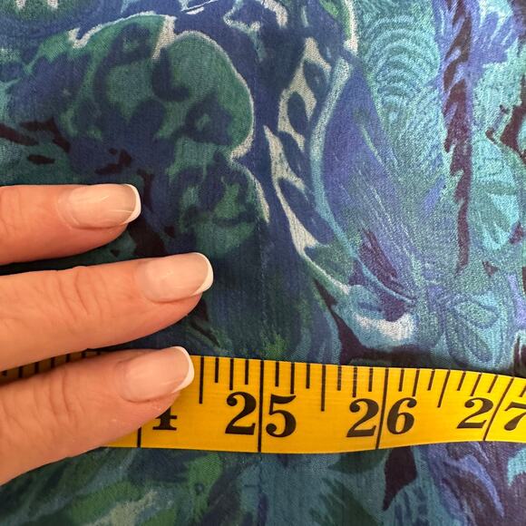 Ralph Lauren Blue Swim Beach Cover Up Chiffon Tunic Paisley XL 1X - Picture 5 of 6